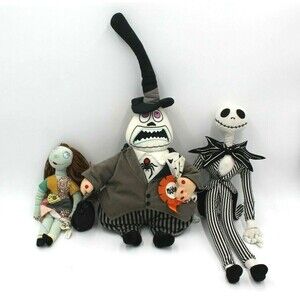Disney Nightmare Before Christmas Plush Lot Mayor Jack Skellington Sally 12-20"
